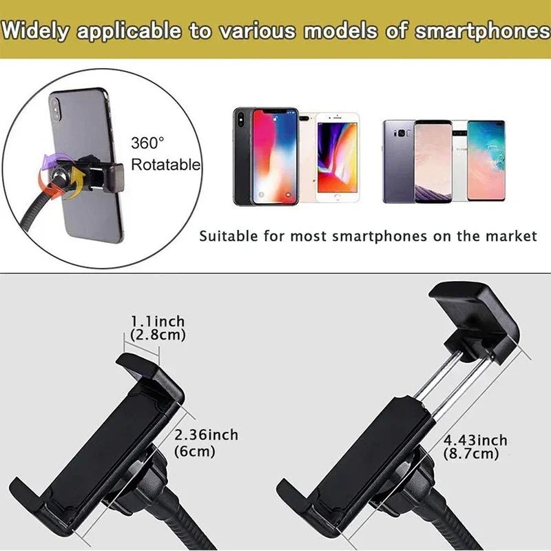 Flexible Phone Holder with LED Ring Light - Influence Supply