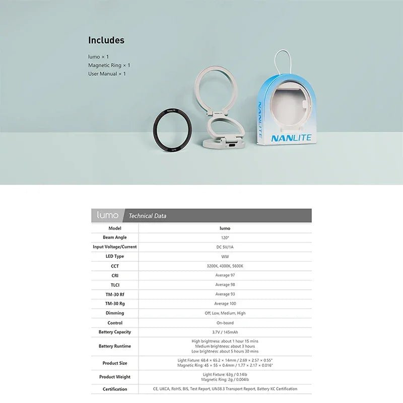 Nanlite Magnetic Phone Holder with Fill Light - Influence Supply