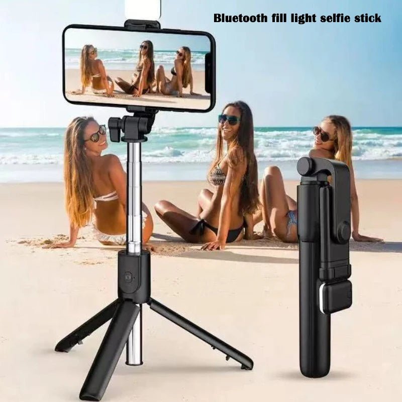 Wireless Bluetooth Selfie Stick Tripod with Fill Light & Remote - Influence Supply